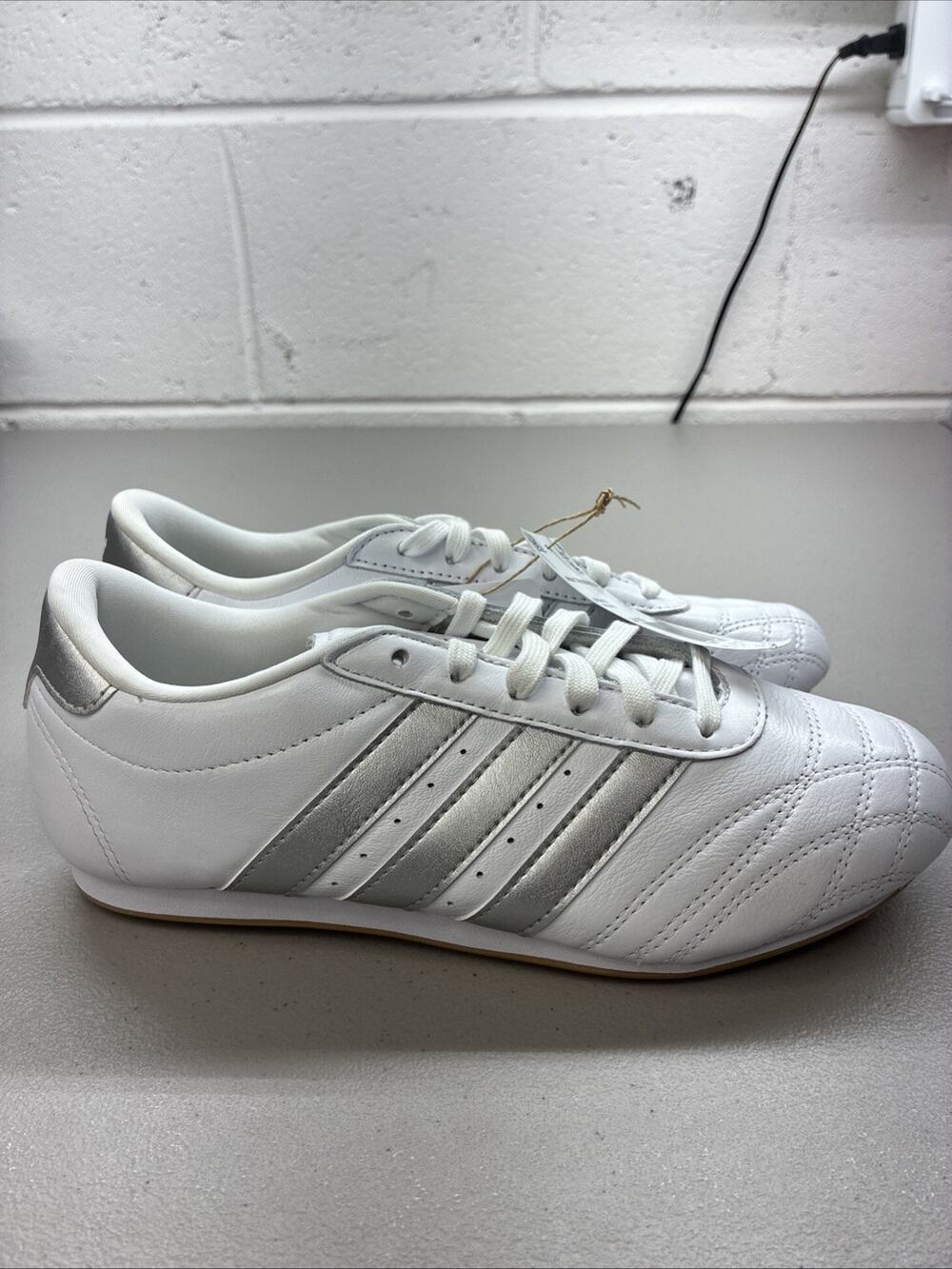 Adidas Women's Taekwondo Lace 'White Silver Metallic Gum' Shoes JS1192 Size 6